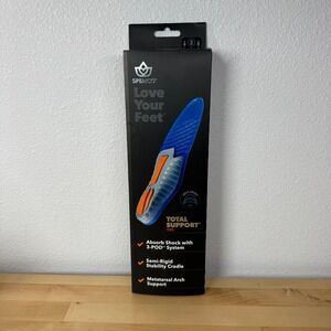 Spenco Total Support Gel Insoles Blue Size 2 Mens 6-7.5 Womens 7-8.5 4630002